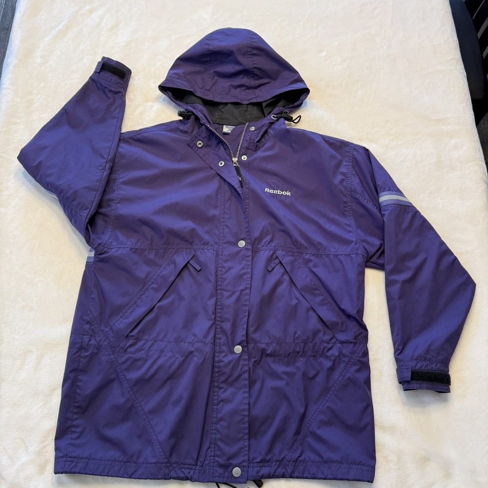 Vintage Reebok Purple Windbreaker Jacket Men Size S